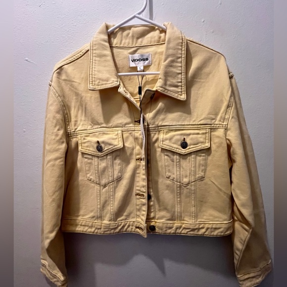 Vigoss Pale Yellow Jean Jacket for Women - Picture 1 of 4